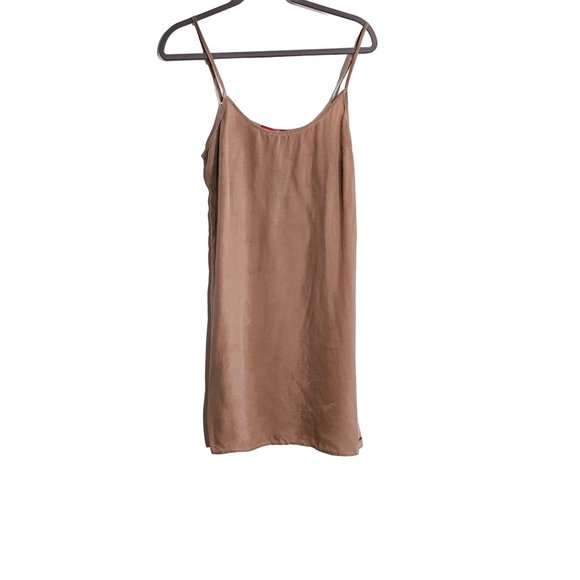 Womans Philanthropy Japanese Sand Wash Curpo Slip Dress SIze Medium Tan NEW - Picture 1 of 7